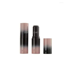 Storage Bottles Empty Lipstick Tube 12.1mm Black Pink Gradient Lip Circular Container Cosmetic 50pcs