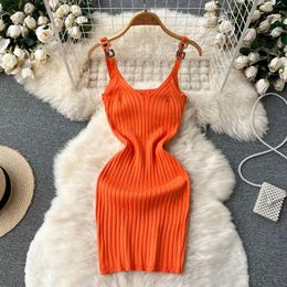 Urban Sexy Dresses Yuoomuoo Chic Fashion Sexy Package Hips Rib Sticked Summer Dress Women Slim Elastic Mini Bodycon Party Dress Streetwear Outfits Y240420