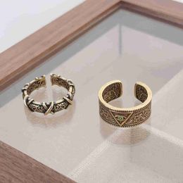 Arabesque Pattern God Eye Ring Heavy Industry Ethnic Style Chic Ring for Men and Women S925 Silver Ring