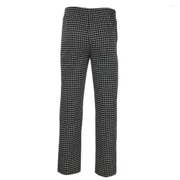 Men's Pants Outdoor Trousers Plaid Print Sweatpants With Elastic Waist Side Pockets For Casual Gym Training Activities Soft