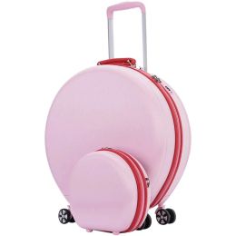 Luggage 2023 New Boarding Suitcases Female 20 "/14" Hand Makeup Case ABS Travel Suitcase Universal Wheel Hotsale Round Luggage set