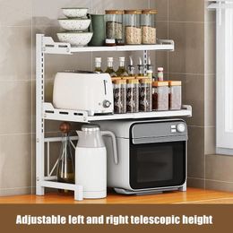 Kitchen Storage Scalable Rack Microwave Stove Household Adjustable Shelf Toptable Floor Seasoning