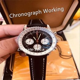 A brand-new B-LS super Quality Watches 43mm Chronograph Working Transparent CAL 7750 Movement Mechanical Automatic Men Watch Wris284R