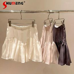 Skirts 2024 Spring Summer Japanese Women Clothes Same Style Ruffled Pleated Versatile Short Pantskirt Y2k 3 Colors To Choose