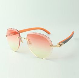 Exquisite classic sunglasses 3524027 with natural orange wooden temples glasses size 18135 mm6627142