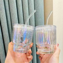 Wine Glasses Cup Breakfast 350ml Northern Lights Ins Wind Colourful Laser Apan And South Korea Resistant Drinkware Water High Value