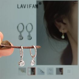 Hoop Earrings LAVIFAM 925 Sterling Silver Round Single Zircon Huggies Pendant Tiny Small For Women Party Charm Ear Jewellery