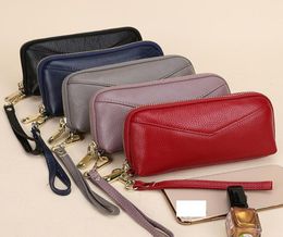 Women short Organiser wallet Solid Colour Hasp Mini Wallets Womens bags whole Credit Card Genuine leather Blackredgrey Q37X286392099