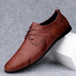 Casual Shoes Genuine Leather Men Fashion Brand Mens Oxford Breathable Male Business Footwear Handmade Formal Dress
