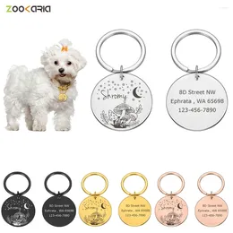 Dog Tag Personalised Collar Cat ID Stainless Steel Name Tags Number Engraving Silent Custom Puppy Kitten Pet Accessoires