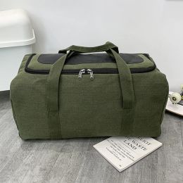 Briefcases New Canvas Travel Bag for Men Solid Durable Handbag Outdoor Sports Storage Lage Backpack Large Capacity Sac De Voyage Xa655f