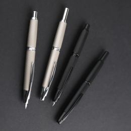 Pens MAJOHN New A1 Press Metal Fountain Pen Fish Scale Striped Retractable EF Nib with Clip &Converter Ink Writing Gift Pen Set