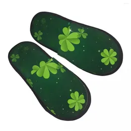 Slippers Winter Slipper Woman Man Fashion Fluffy Warm Clover Leaves House Funny Shoes
