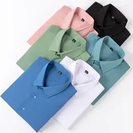 Men's Dress Shirts Business Short Sleeve Shirt Summer Soft Smooth Cotton Casual Temperament Plus-size Brand Elastic High Quality Top