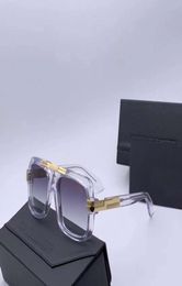 Legends 663 Square Sunglasses Crystal Gold Frame Grey Sshaded Unisex Vintage Sunglasses occhiali da sole with Box2160376