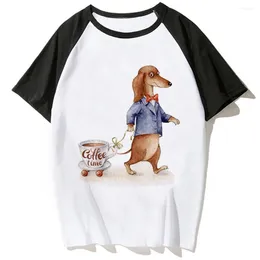 Women's T Shirts Dachshund Tee Women Graphic T-shirts Girl Funny Streetwear Manga Clothes