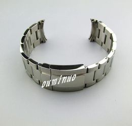 20mm NEW Pure Solid 316L Curved end Stainless steel Silver( Polished+ Brushed) Finished Watch Bands Bracelets for watch3005064