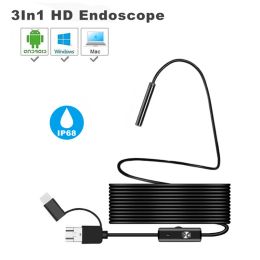 Cameras Klw 5.5mm Lens Waterproof Android Endoscope Camera 1m 2m 3.5m 5m 10m Hard Soft Flexible Wire Usb Surveillance Endoscope Camera