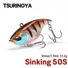 TSURINOYA 50S Vibration TEMPTER 50mm 125g Long Casting Sinking Fishing Lure VIB Winter Lipless Hard Bait For Pike Bass 240407