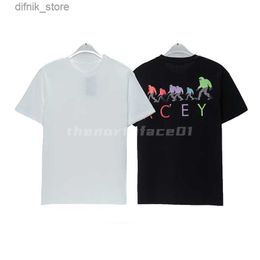 Men's T-Shirts Designer Fashion Brand Mens T Shirt Luxury Color-blocking Letter Print Short Slve Round Neck Summer Loose T-shirt Top Black White Asian Size S-2XL Y240420