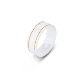 Ceramic Band Rings Black White for Women Men Jewellery Gold Silver Ring with box1392171