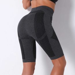 Lulemen tops shorts Net red seamless knitting breathable sexy 5-point shorts Yoga Pants sports running fitness pants women