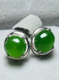 Drop Women039s Earring Dangler Green Nephrite Jade Egg Eardrop Gift for Female039s Fine Jewelry9051047