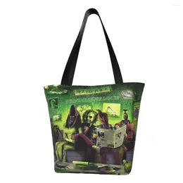 Shopping Bags Horror Beetlejuice Groceries Tote Women Fashion Fantasy Film Canvas Shopper Shoulder Large Capacity Handbag