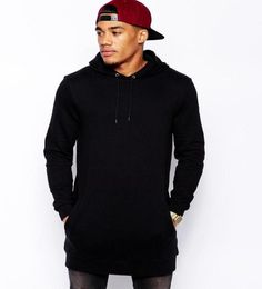 Whole New arrived longline hoodies men fleece solid sweatshirts fashion tall hoodieSets the spring and autumn period and the 2407543