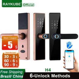 Control Raykube H4 Tt Lock Electronic Lock Bluetooth Smart Door Lock Fingerprint Lock Password Ic Card Key for Smart Home