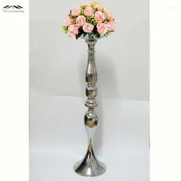 Candle Holders 10PCS/LOT Silver 73cm/30'' Stand Flowers Vase Candlestick Road Lead Candelabra Centre Pieces Wedding Decoration