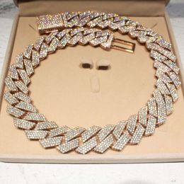 Men Jewelry Hip Hop 20mm Iced Out Moissanite Diamond Cuban Chains