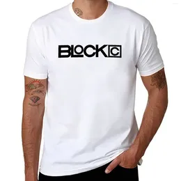 Men's Polos BlockC Logo Black T-Shirt Hippie Clothes Cute Tops Oversized T Shirts For Men