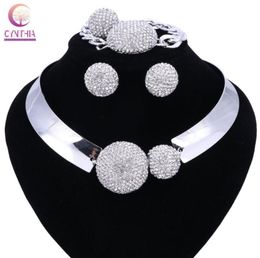 New Luxury Maxi Women Bijoux Jewellery Crystal Statement Alloy Necklaces Collar Choker Bib Pendants Jewellery Set Necklace Ring6278656