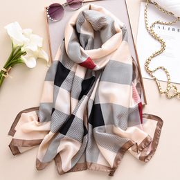 2024 Designer Silk Scarf Fashion luxury Brand summer beach Long Shawl Accessories Activity Womens Men Shawl Summer Beach women 180*90cm