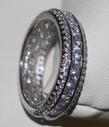 Whole Professional Luxury Jewelry 10KT White Gold Filled White Sapphire CZ Diamond Round Cut Pave Setting Party Wedding Band R4515222