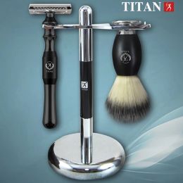 Blades Titan Classic Safety Razor Double Edge Shaving Safety Razor Set Trazor Metal Handle Shaving Kit Free Shipping