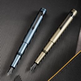 Pens Hongdian M2 Mini Short Fountain Pen Aluminum Alloy Metal Pocket Portable Writing Pen EF/F Nib with Converter Pen Set