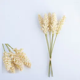Decorative Flowers 6pcs Gift Home Decor Arrangement For Wedding Wheat Grass DIY Artificial Flower Decoration