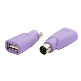 Purple PS2 Male To USB Female Conversion Plug PS2 Male Round Head Mouse Keyboard Interface Converter Adapter