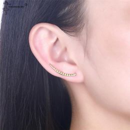 Stud Earrings Silver Colour Women Checking Hammered Cuff Clip Minimalist Jewerly Pendants Ear Luxury Earring Accessories