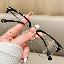 Sunglasses Transparent Computer Glasses Metal Frame Women Men Anti Blue Light Square Eyewear Optical Spectacle Eyeglass