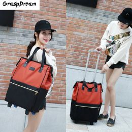 Carry-Ons Popular Korean Version Trolley Luggage Bag Travel Nylon Bag Women Men Large Portable Suitcase With Wheels Fashion Valise