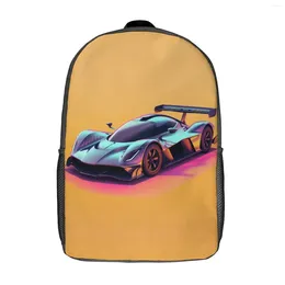 Backpack Dazzling Sports Car Cartoon 2D Elements Kawaii Backpacks Boy Gril Camping Pattern School Bags Design Rucksack