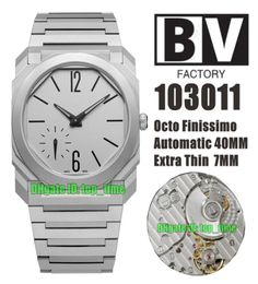 BVF Top Quality Watches 40mm THK 7MM 103011 Octo Finissimo Extra Thin BVL138 Automatic Men039s Watch Grey Dial Stainless Steel 9958844