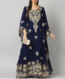 Ethnic Clothing Navy Blue Kaftans Farasha Abaya Dress From Dubai Morocco Is A Very Fancy Long