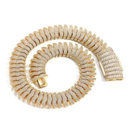 22Mm Cuban Full Necklace Bracelet Hip Hop Chain Female And Male Rap Singer Jewelry