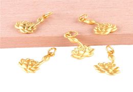23388 20PCS Gold Color Charms lotus Pendant For Jewelry Making Bracelet Handmade Accessories4271206