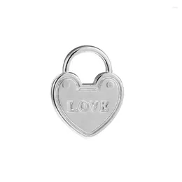 Charms 5Pcs/lot Stainless Steel Love Lock Heart Dangle Pendants For DIY Crafts Necklace Bracelets Keychains Jewellery Making