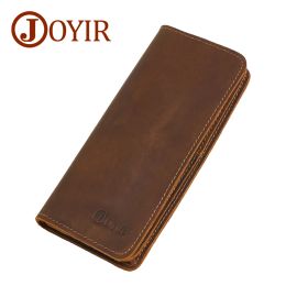 Wallets JOYIR Men Genuine Leather Wallet Men Wallets Card Holder Vintage Long Male Clutch Coin Purse Portomonee Carteira Hombre Perse 43